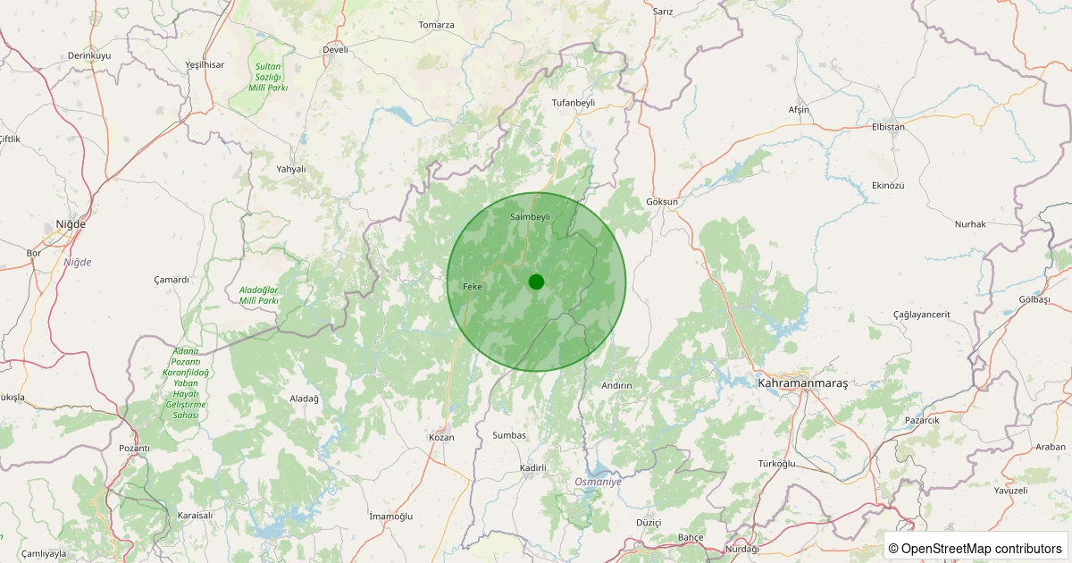 05 Aralık 2025 saat 16:28 - Saimbeyli - 1.60ML depreminin harita gösterimi