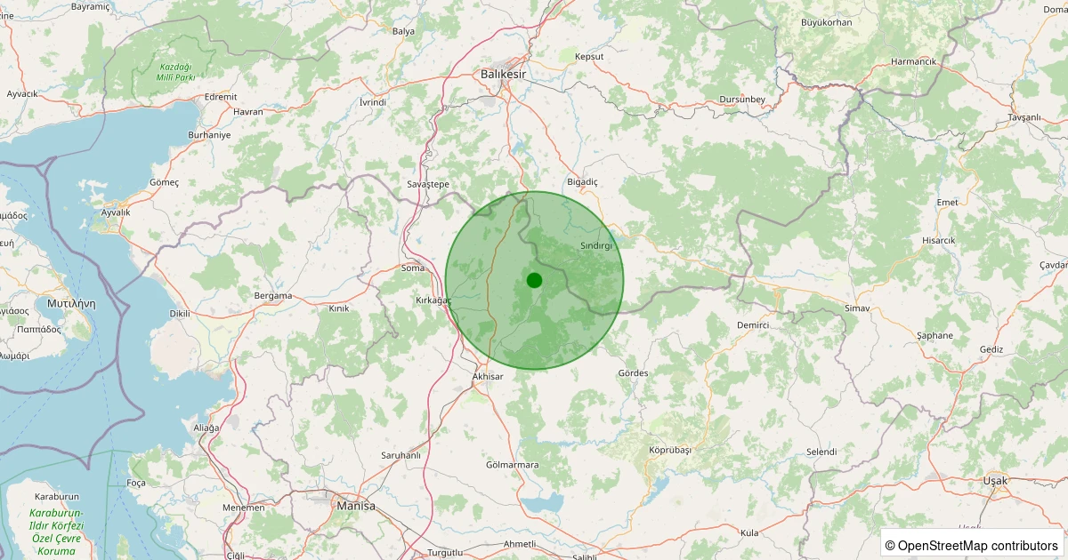 05 Aralık 2025 saat 21:19 - Akhisar - 1.30ml depreminin harita gösterimi