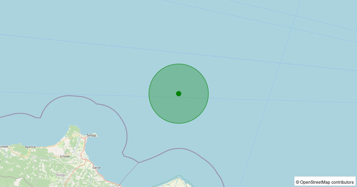05 Aralık 2025 saat 22:50 - Karadeniz - [66.18 km] Bafra (Samsun) - 2.70ML depreminin harita gösterimi