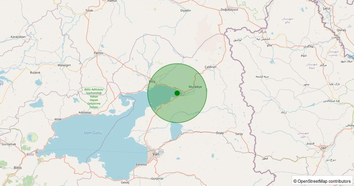 06 Aralık 2025 saat 00:19 - Muradiye - 1.50ML depreminin harita gösterimi