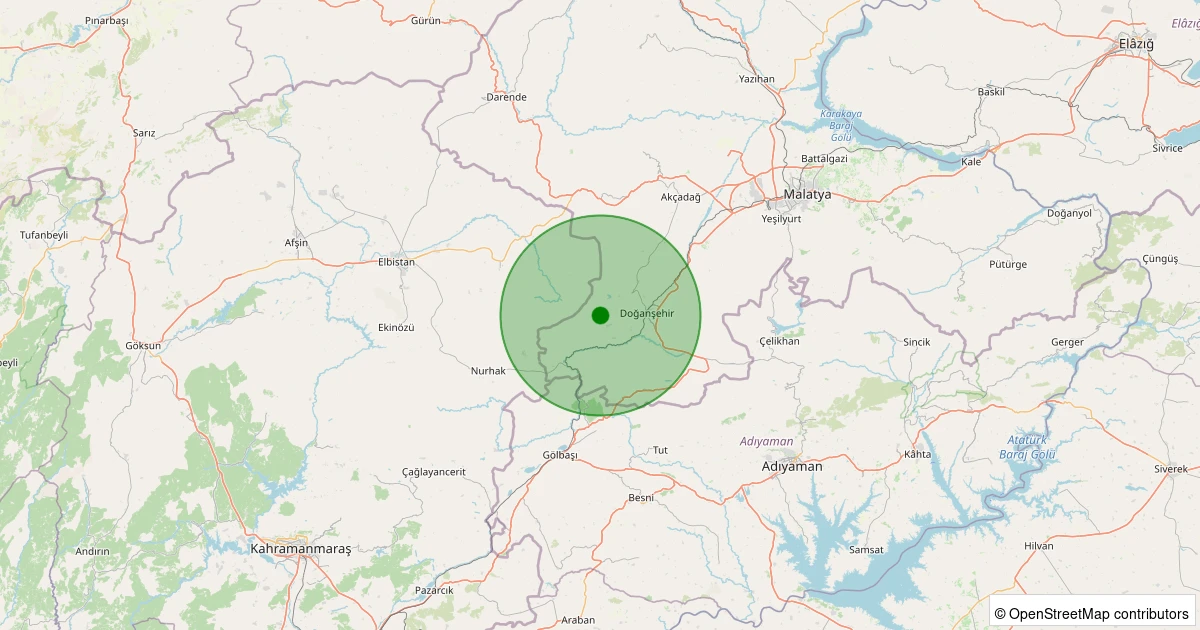 06 Aralık 2025 saat 03:23 - Doğanşehir - Fındık - 1.40ml depreminin harita gösterimi