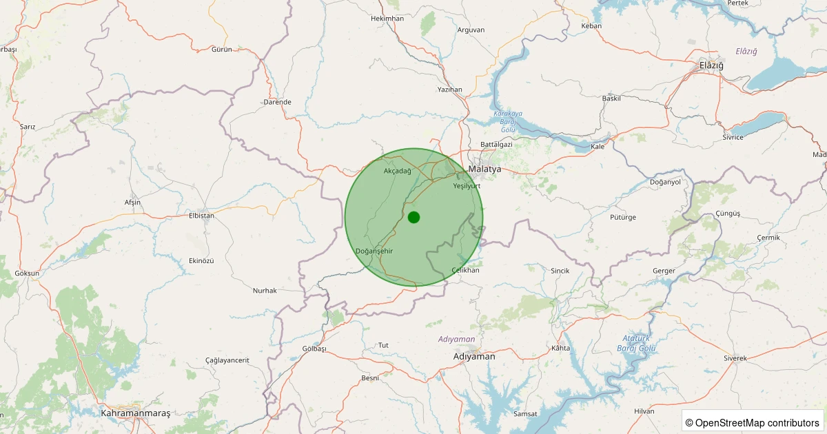 06 Aralık 2025 saat 03:34 - Yeşilyurt - Gözene - 0.90ML depreminin harita gösterimi