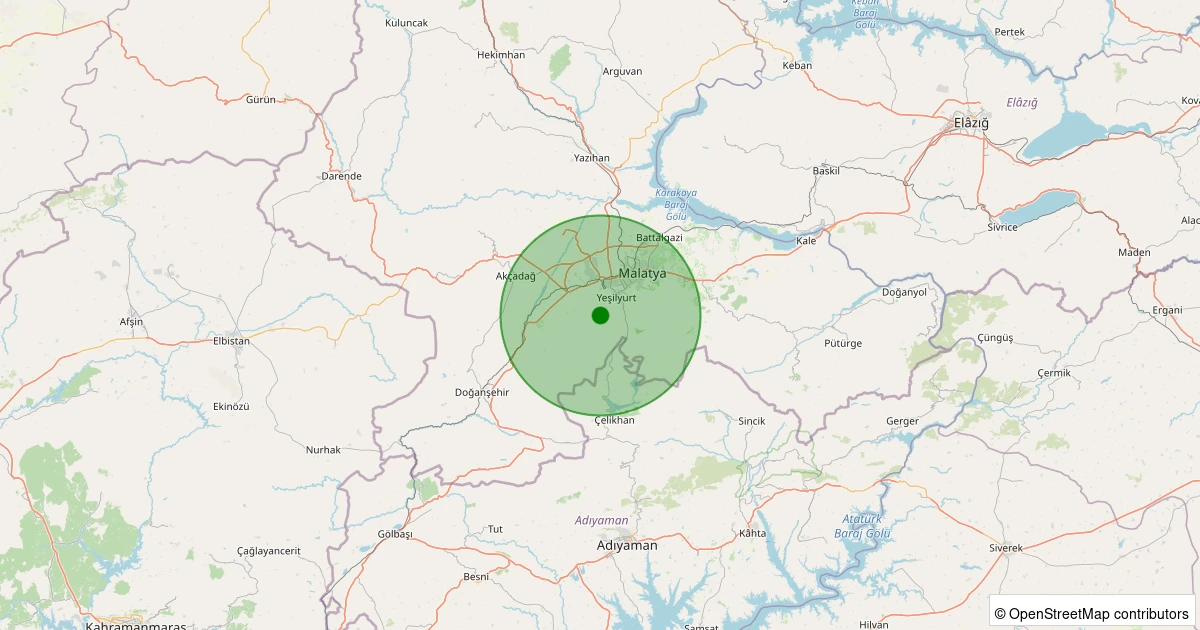 06 Aralık 2025 saat 06:08 - Yeşilyurt - Seyituşağı - 0.80ml depreminin harita gösterimi