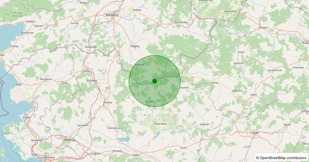 06 Aralık 2025 saat 06:11 - Gördes - Kobaklar - 1.30ML depreminin harita gösterimi