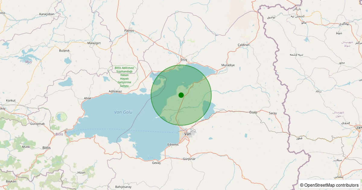 06 Aralık 2025 saat 08:39 - Tuşba - Şahgeldi - 1.40ML depreminin harita gösterimi