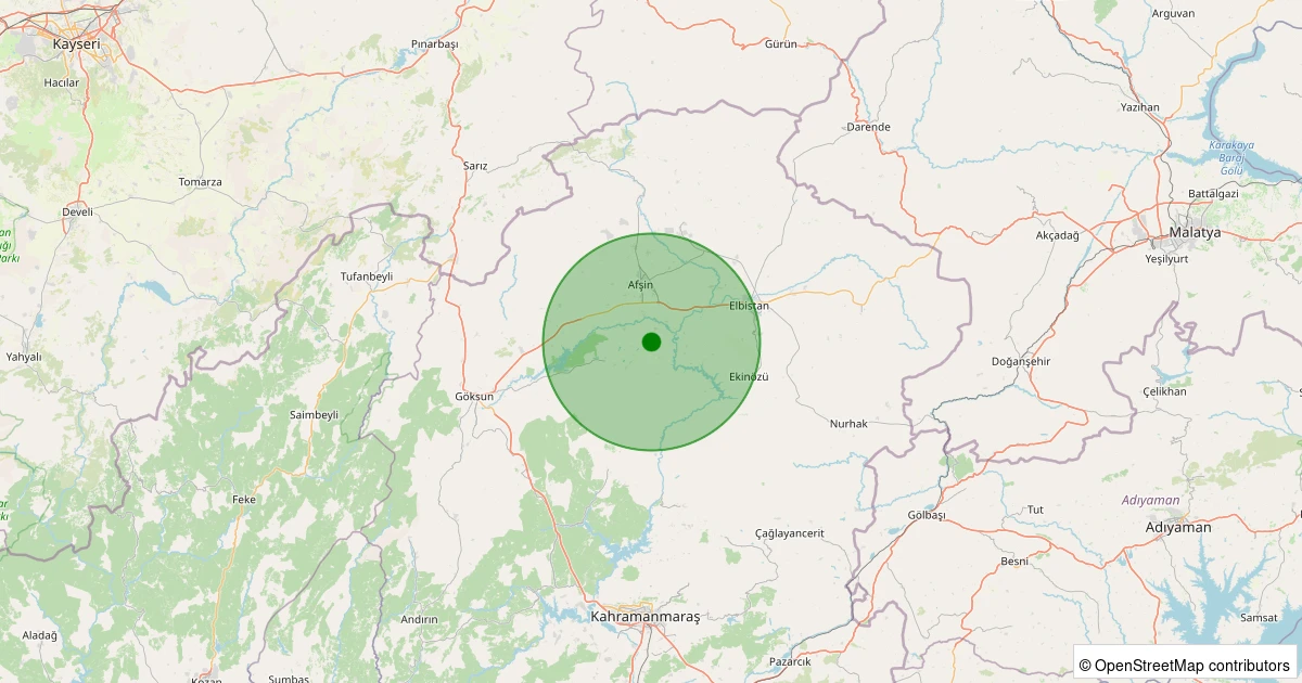 06 Aralık 2025 saat 08:51 - Göksun - 1.80ml depreminin harita gösterimi