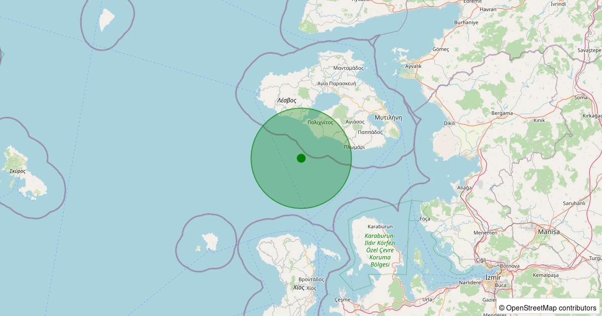 06 Aralık 2025 saat 08:49 - Ege Denizi - [41.53 km] Karaburun (İzmir) - 2.50ML depreminin harita gösterimi