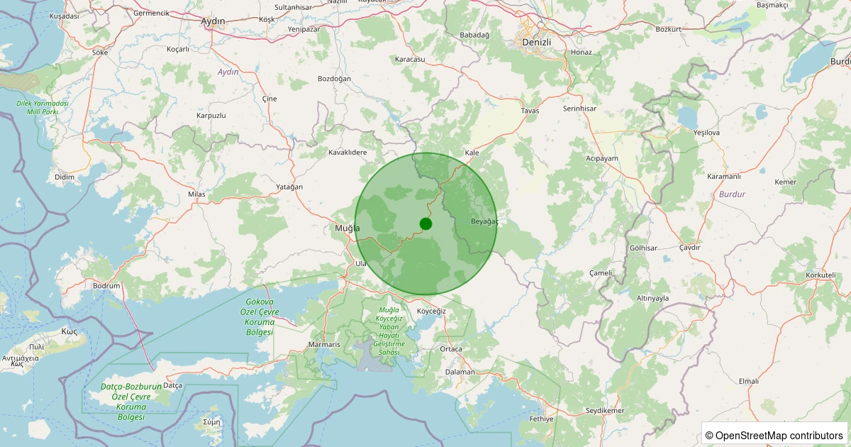 06 Aralık 2025 saat 12:25 - Menteşe - Çakmak - 2.00ML depreminin harita gösterimi