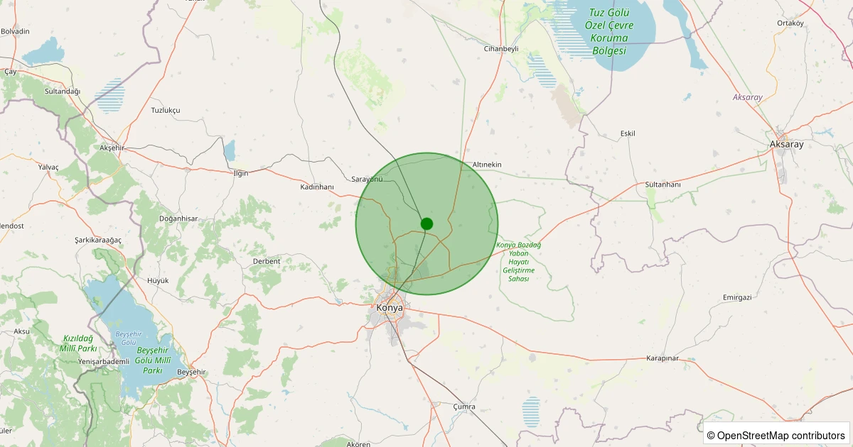 06 Aralık 2025 saat 12:28 - Selçuklu - Çandır Köyü - 1.10ml depreminin harita gösterimi