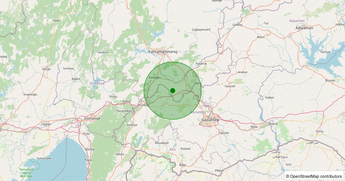 06 Aralık 2025 saat 13:36 - Pazarcık - Akdemir - 1.60ml depreminin harita gösterimi