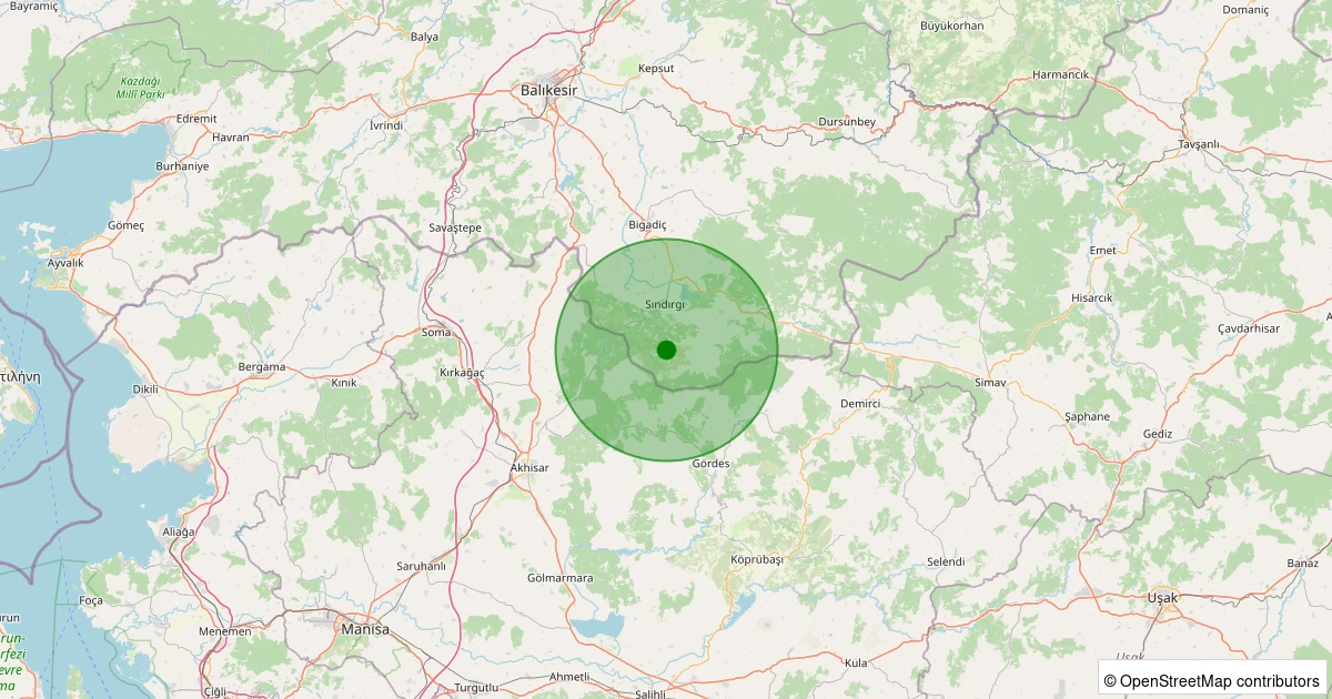 06 Aralık 2025 saat 15:14 - Sındırgı - Aktaş - 1.40ml depreminin harita gösterimi