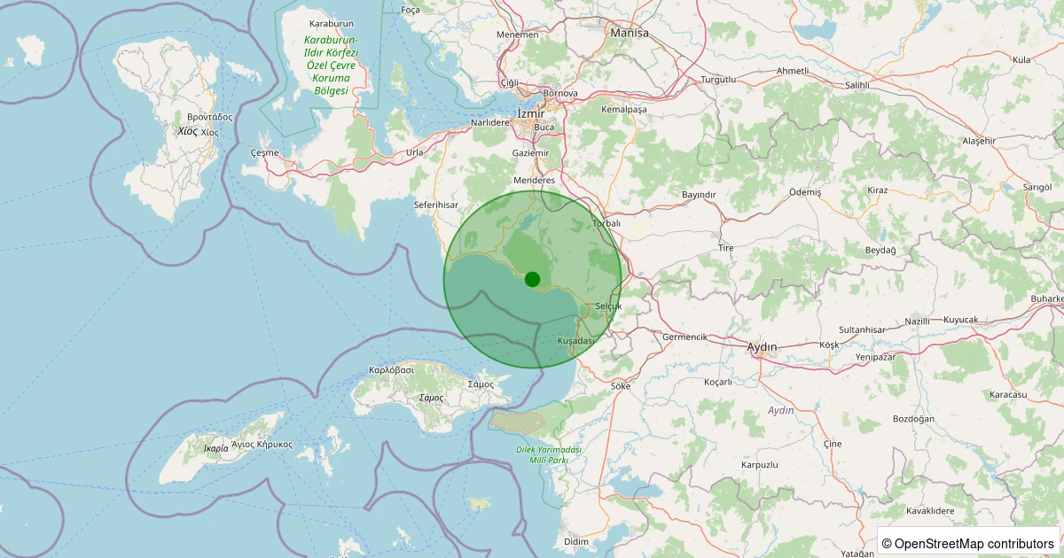 06 Aralık 2025 saat 15:43 - Menderes - 1.70ml depreminin harita gösterimi