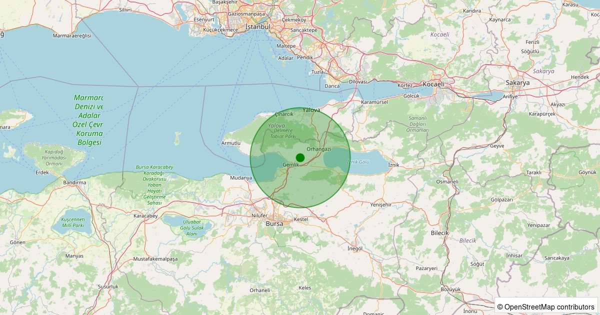 06 Aralık 2025 saat 16:27 - Gemlik - Şahinyurdu Köyü - 1.40ml depreminin harita gösterimi