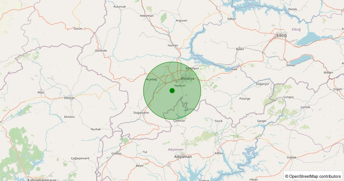 06 Aralık 2025 saat 16:42 - Yeşilyurt - Seyituşağı - 1.20ML depreminin harita gösterimi