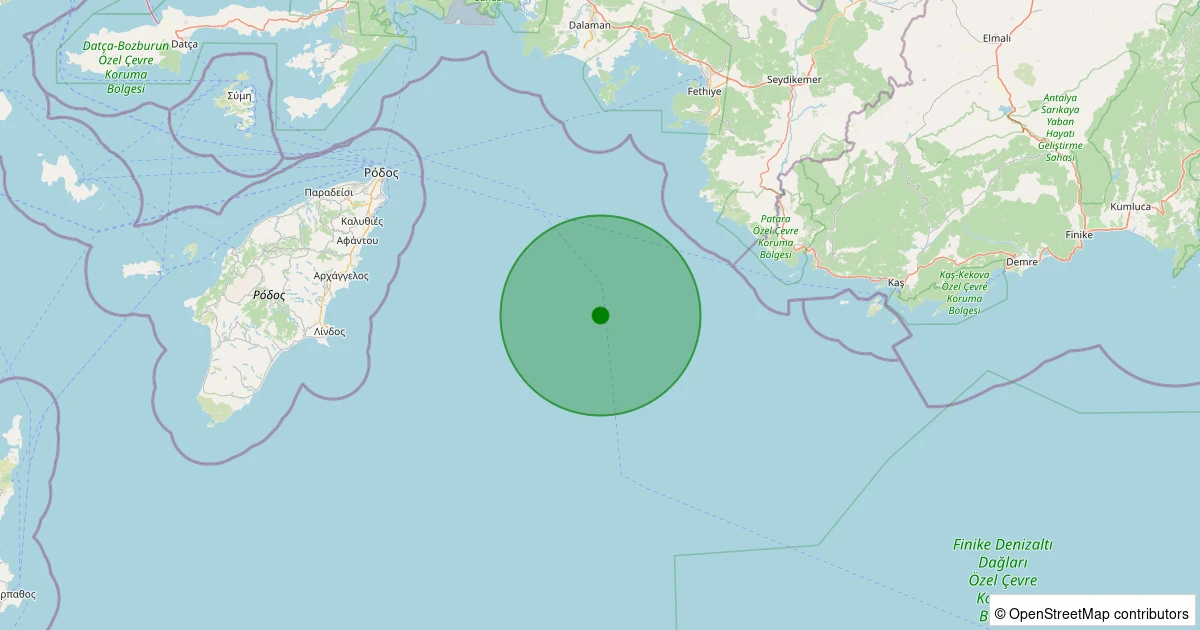 06 Aralık 2025 saat 19:55 - AKDENIZ - 2.50ml depreminin harita gösterimi