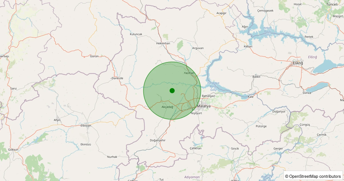 07 Aralık 2025 saat 02:11 - Akçadağ - Karamağara - 1.20ml depreminin harita gösterimi