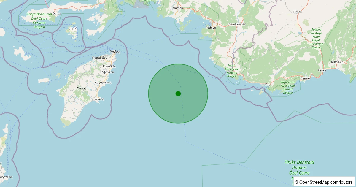 07 Aralık 2025 saat 04:03 - AKDENIZ - 2.30ml depreminin harita gösterimi