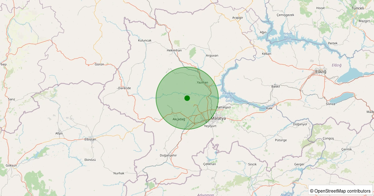 07 Aralık 2025 saat 05:53 - Akçadağ - Ilıcak - 1.70ml depreminin harita gösterimi