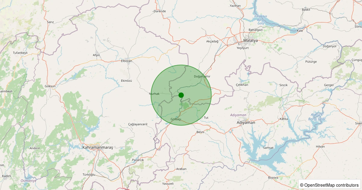 07 Aralık 2025 saat 06:11 - Doğanşehir - Kapıdere - 1.80ML depreminin harita gösterimi