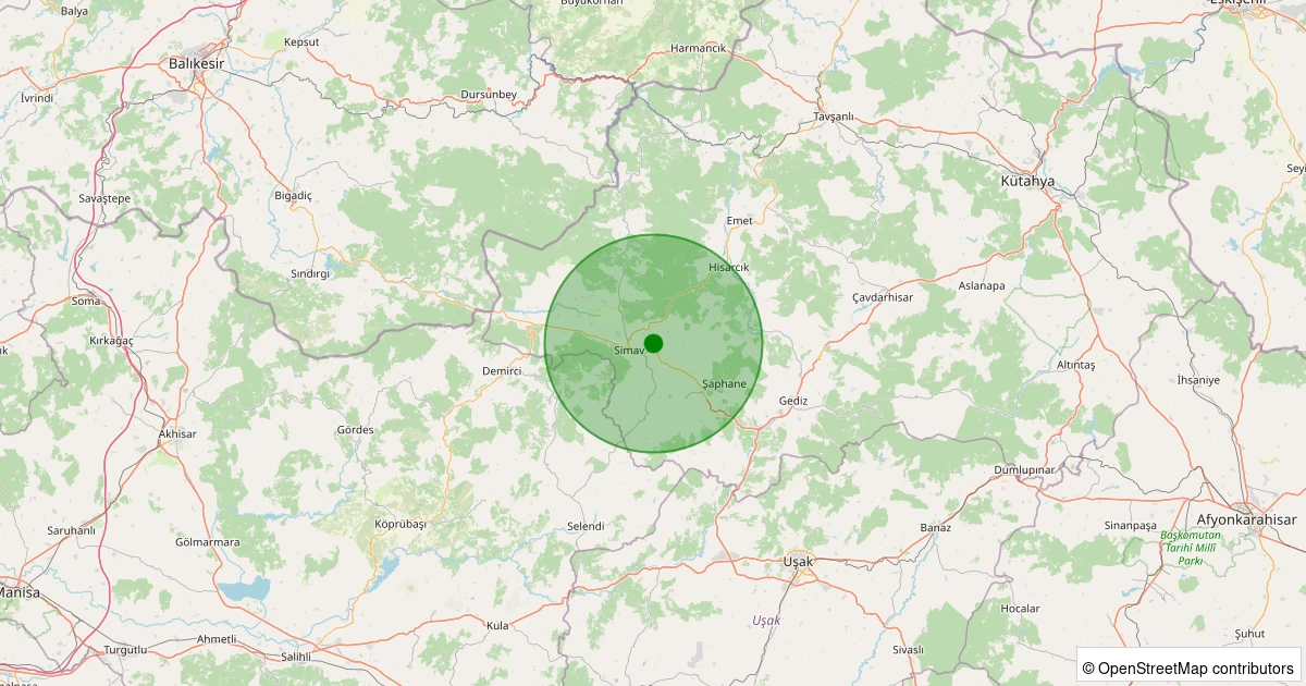 07 Aralık 2025 saat 09:55 - Simav - Söğüt Köyü - 1.40ml depreminin harita gösterimi