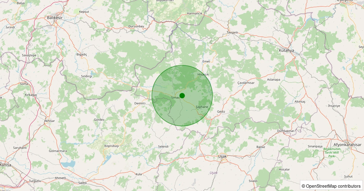 07 Aralık 2025 saat 09:55 - Simav - Söğüt Köyü - 1.40ML depreminin harita gösterimi