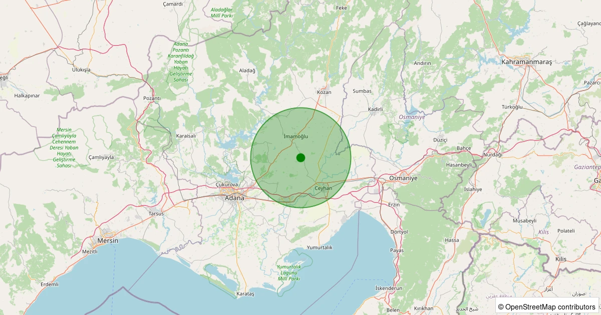 07 Aralık 2025 saat 12:25 - Ceyhan - Sağkaya - 1.60ml depreminin harita gösterimi