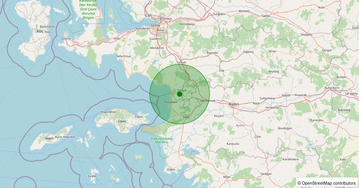 07 Aralık 2025 saat 17:40 - Selçuk - Selçuk - 1.60ml depreminin harita gösterimi