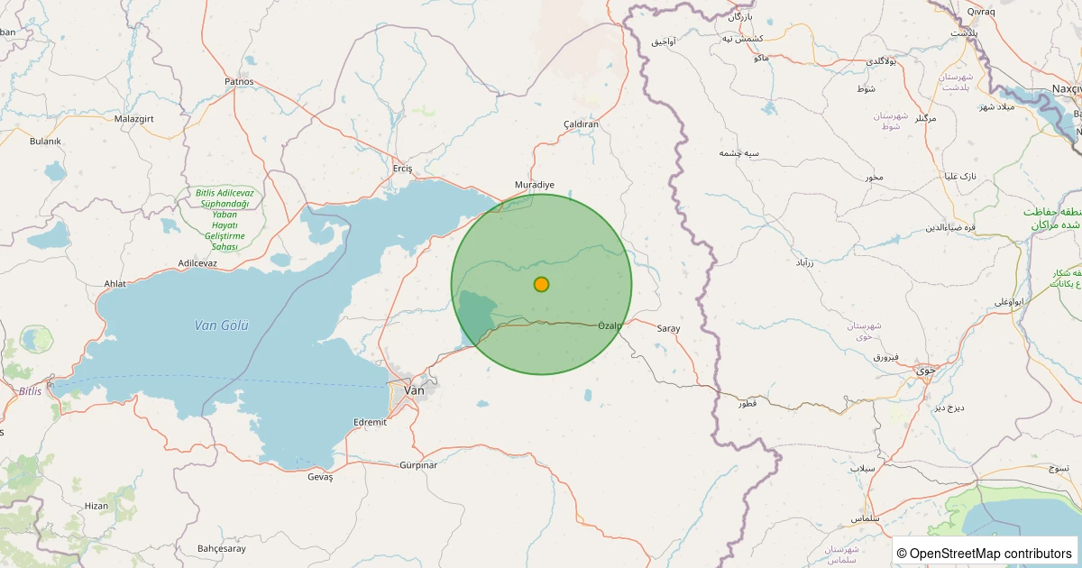 07 Aralık 2025 saat 22:17 - İpekyolu - Ilıkaynak - 4.48mb depreminin harita gösterimi