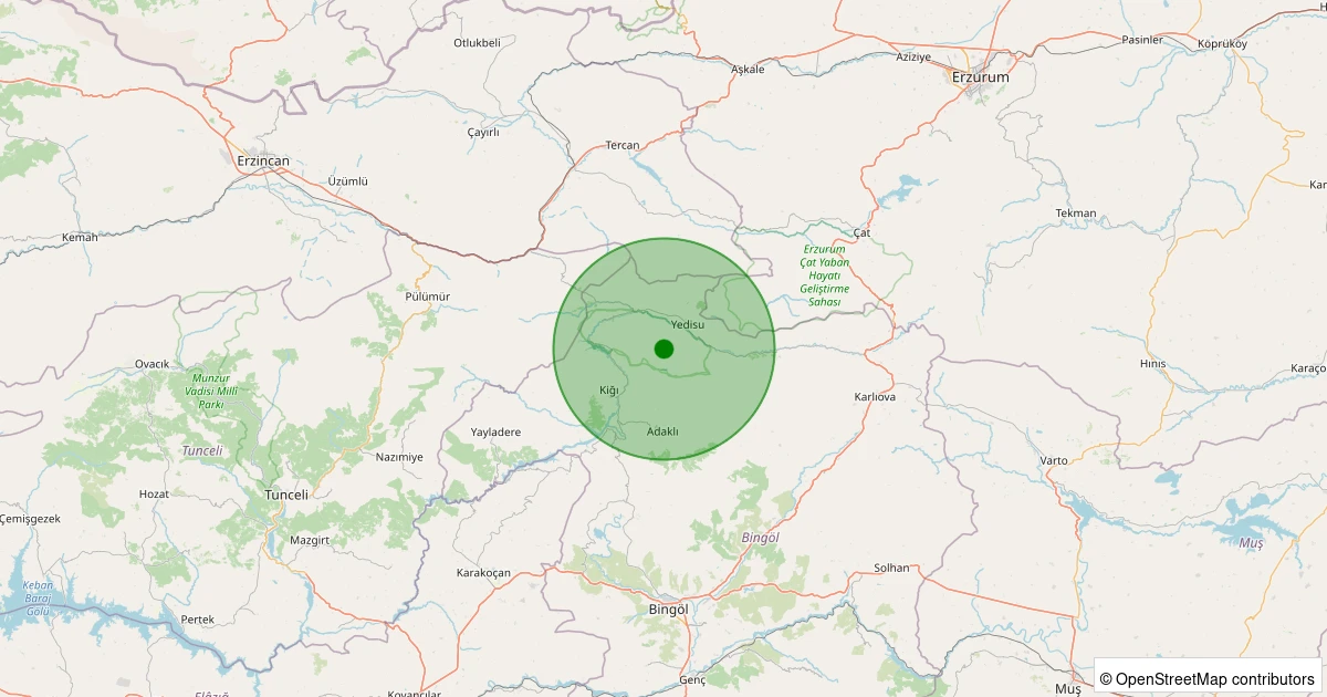08 Aralık 2025 saat 03:58 - Adaklı - Maltepe Köyü - 2.30ml depreminin harita gösterimi