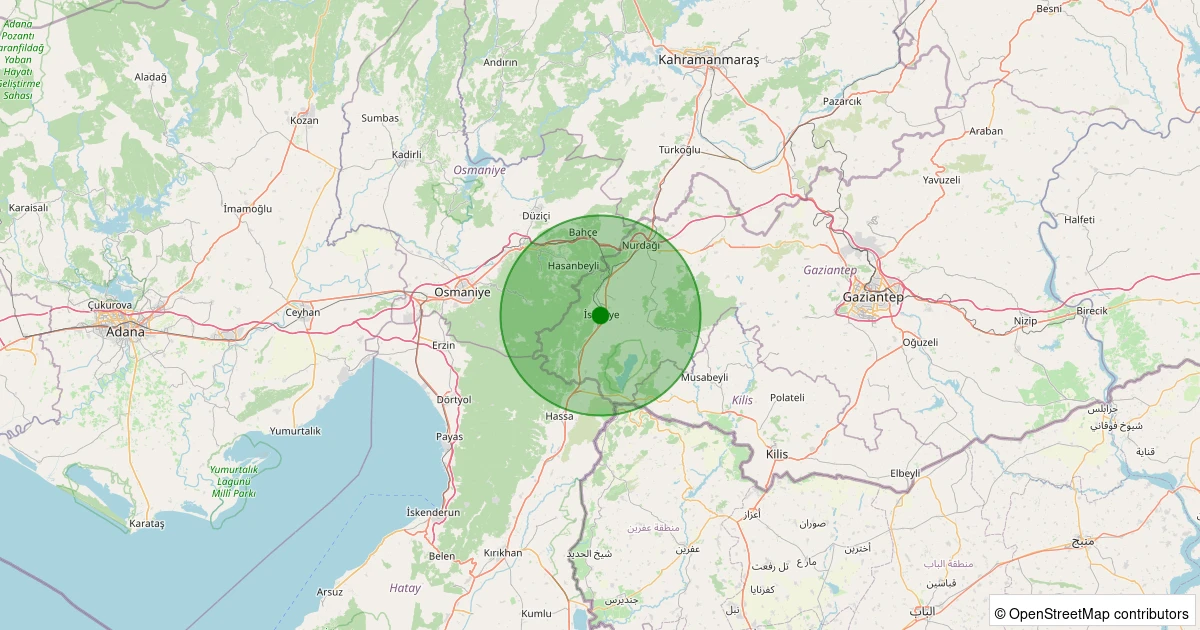 08 Aralık 2025 saat 05:17 - İslahiye - 1.70ml depreminin harita gösterimi