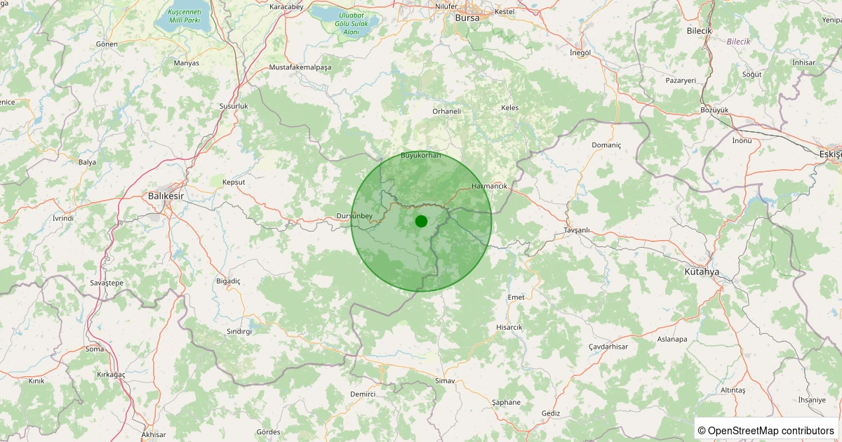 08 Aralık 2025 saat 05:19 - Dursunbey - Doğancılar - 1.50ml depreminin harita gösterimi