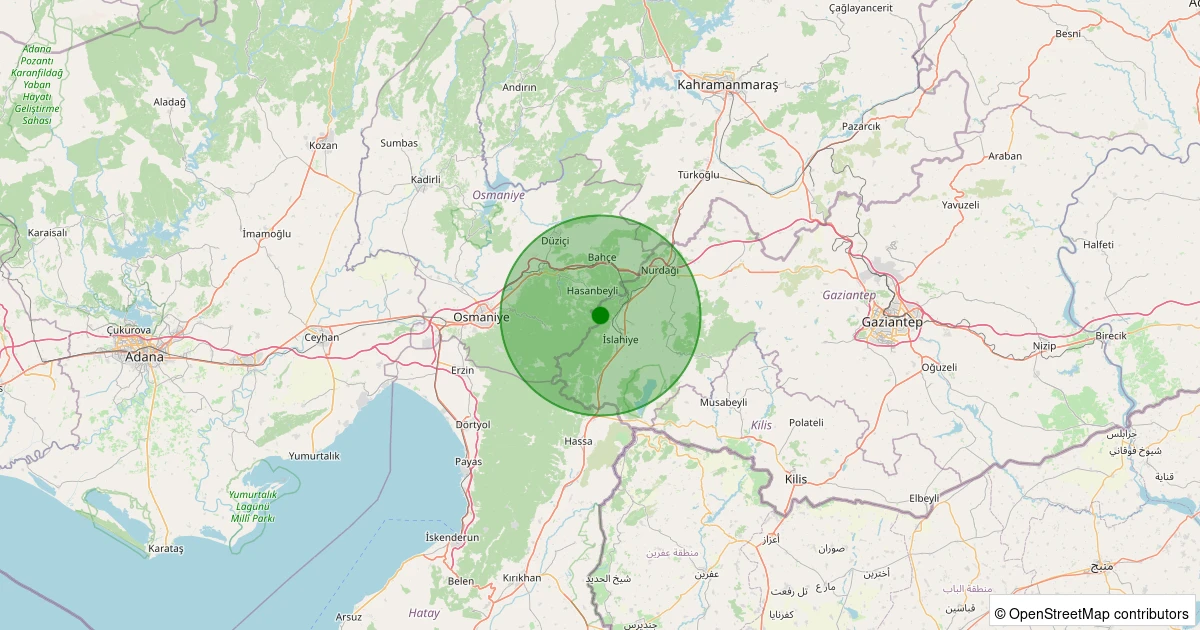 08 Aralık 2025 saat 05:17 - Hasanbeyli - Sarayova Köyü - 1.60ml depreminin harita gösterimi