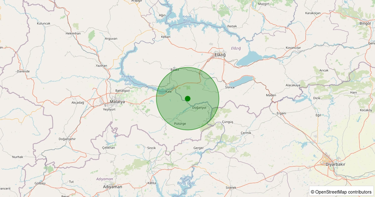08 Aralık 2025 saat 06:57 - Sivrice - Gelindere Köyü - 0.80ML depreminin harita gösterimi