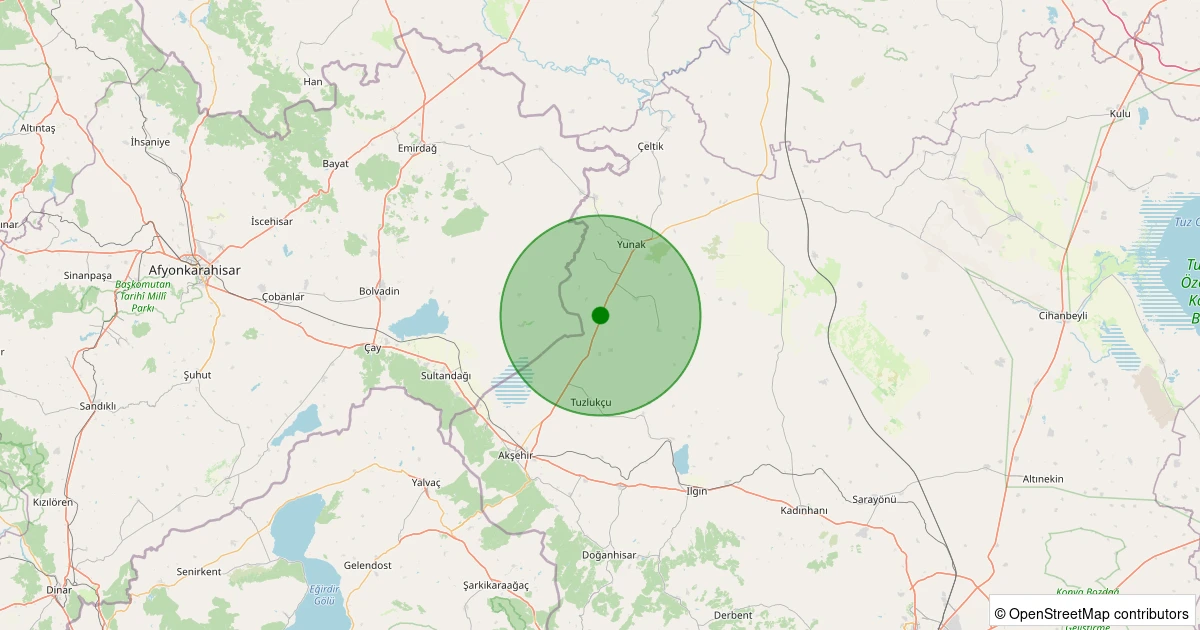 08 Aralık 2025 saat 12:21 - Yunak - Ayrıtepe - 1.00ml depreminin harita gösterimi