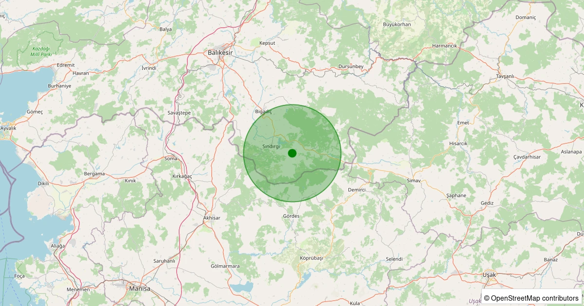 08 Aralık 2025 saat 22:41 - Sındırgı - Aslandede - 1.40ML depreminin harita gösterimi