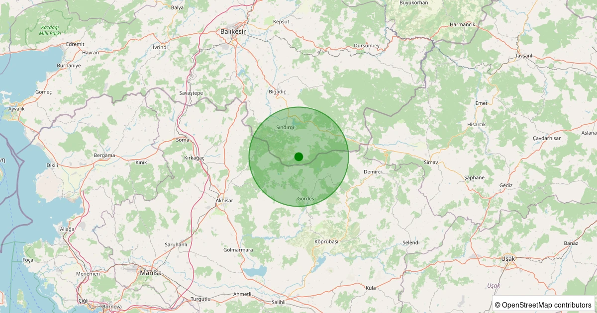09 Aralık 2025 saat 00:06 - Sındırgı - Yüreğil/Alan - 1.40ml depreminin harita gösterimi