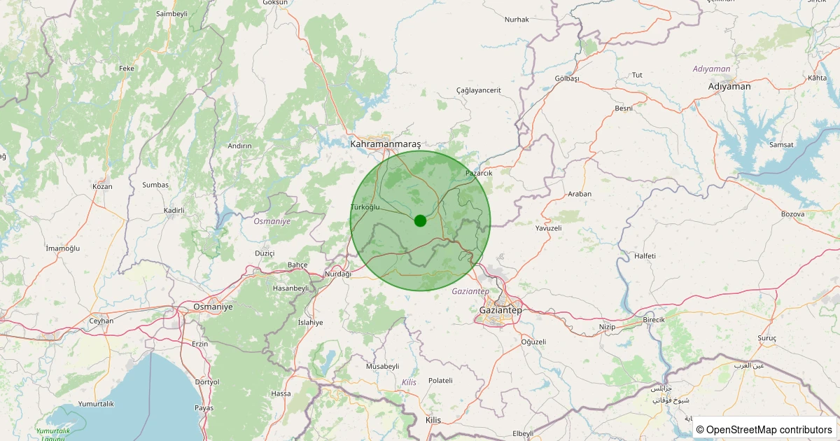 09 Aralık 2025 saat 01:26 - Pazarcık - 1.20ml depreminin harita gösterimi
