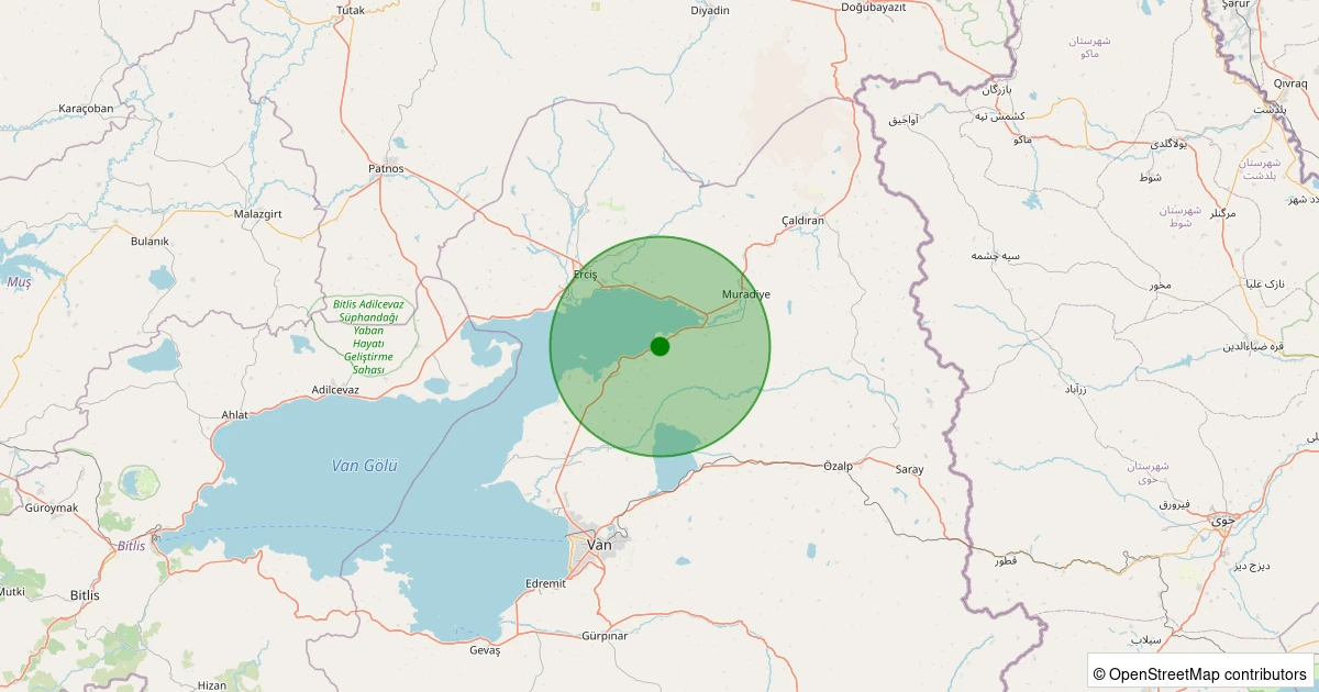 09 Aralık 2025 saat 01:48 - Tuşba - Çolpan - 2.60ML depreminin harita gösterimi