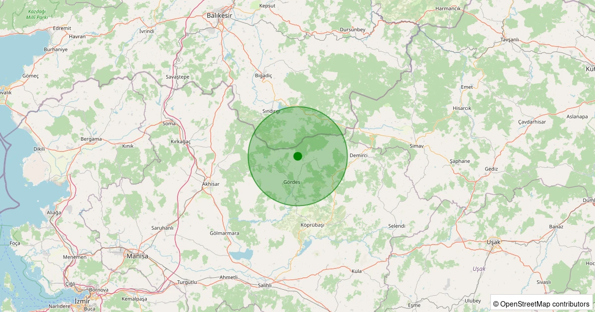 09 Aralık 2025 saat 02:44 - Gördes - 1.40ml depreminin harita gösterimi