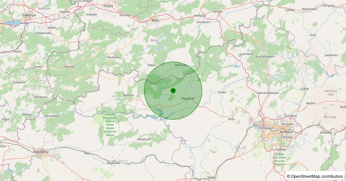 09 Aralık 2025 saat 03:05 - Beypazarı - Hırkatepe - 2.30ML depreminin harita gösterimi