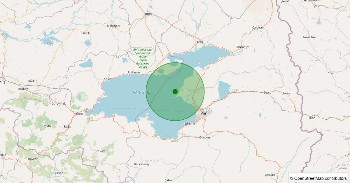 09 Aralık 2025 saat 05:34 - Tuşba - 1.60ml depreminin harita gösterimi
