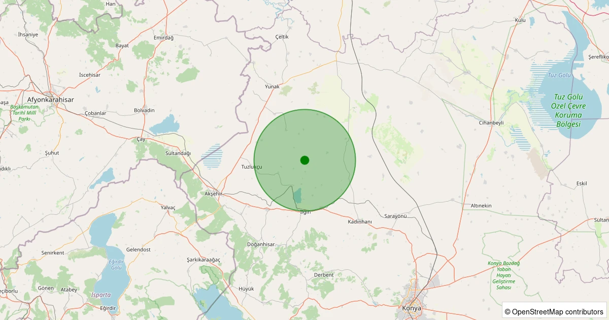 07 Aralık 2025 saat 09:46 - Ilgın - Tekeler - 1.30ml depreminin harita gösterimi