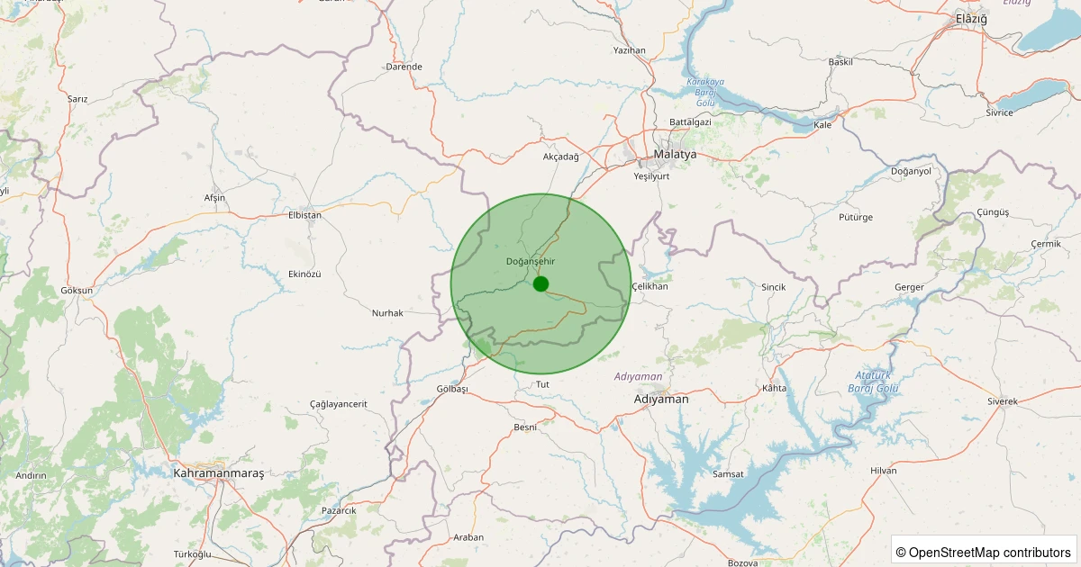 07 Aralık 2025 saat 08:43 - Doğanşehir - Savaklı - 3.00ml depreminin harita gösterimi