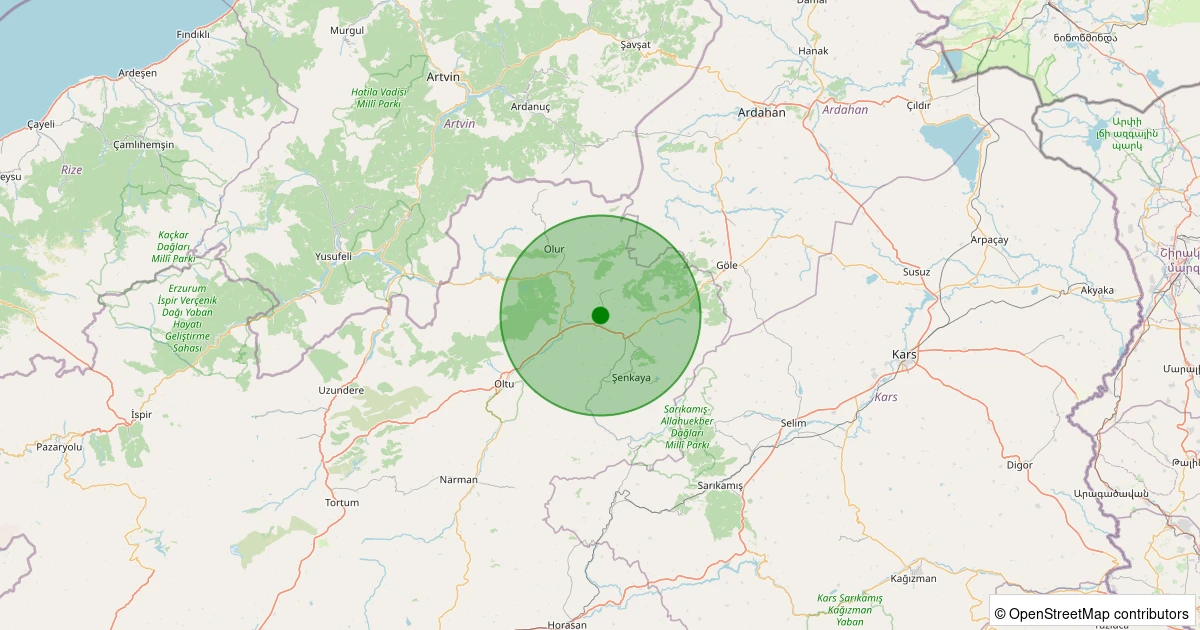 07 Aralık 2025 saat 07:52 - Şenkaya - Deliktaş - 1.60ml depreminin harita gösterimi