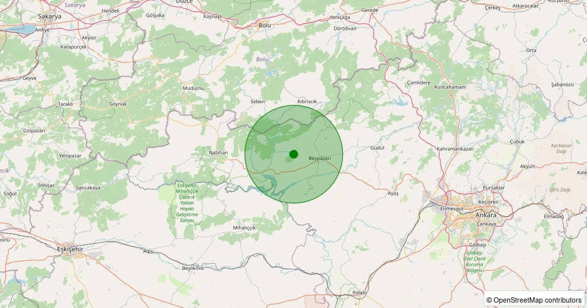 07 Aralık 2025 saat 03:29 - Beypazarı - Hırkatepe - 1.70ml depreminin harita gösterimi
