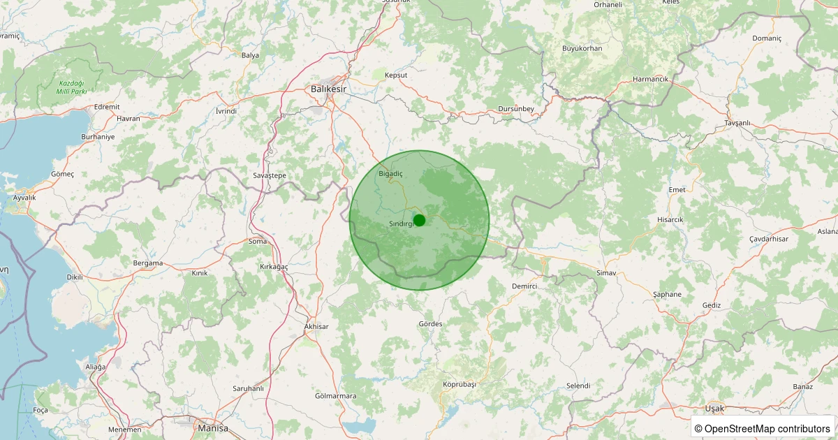 06 Aralık 2025 saat 07:02 - Sındırgı - Danaçayır - 1.40ml depreminin harita gösterimi