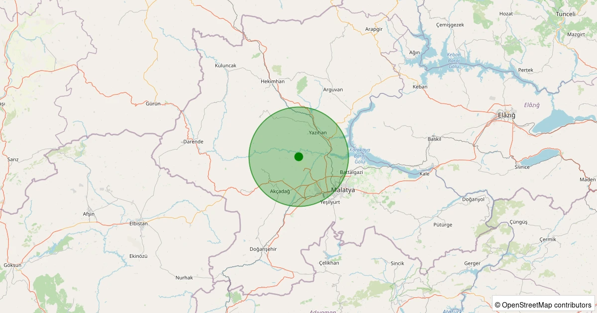 09 Aralık 2025 saat 08:49 - Akçadağ - Ilıcak - 1.40ml depreminin harita gösterimi