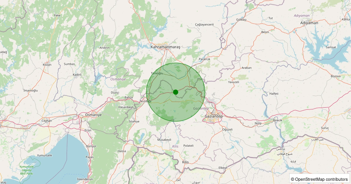 09 Aralık 2025 saat 12:14 - Pazarcık - Evri - 1.50ML depreminin harita gösterimi