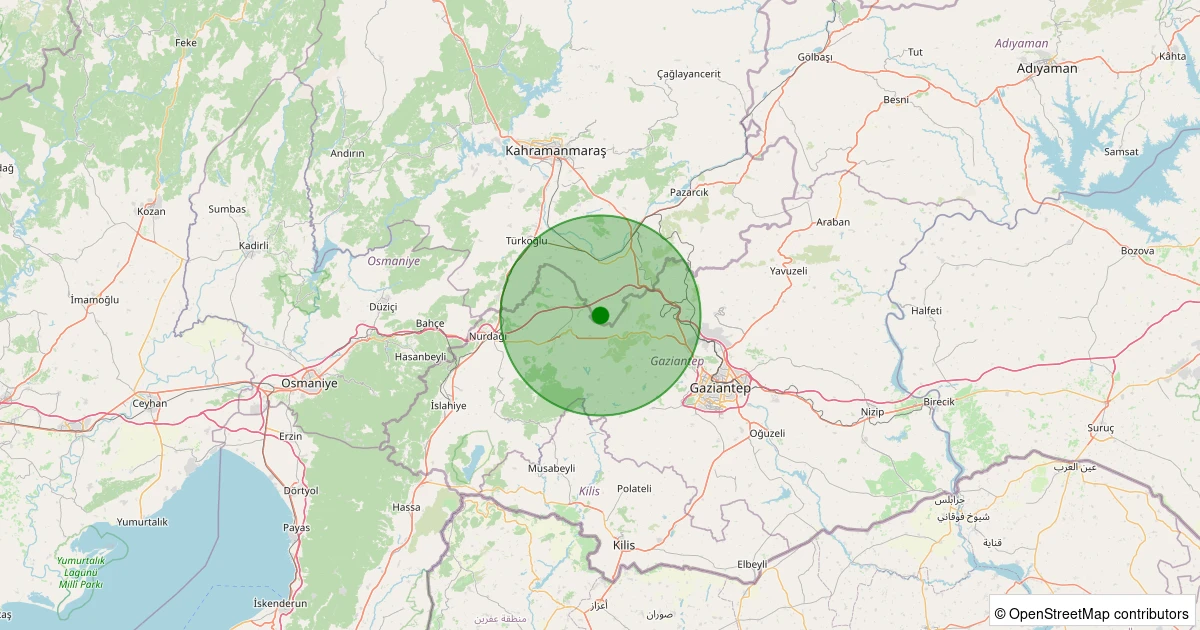09 Aralık 2025 saat 12:14 - Pazarcık - 1.40ml depreminin harita gösterimi