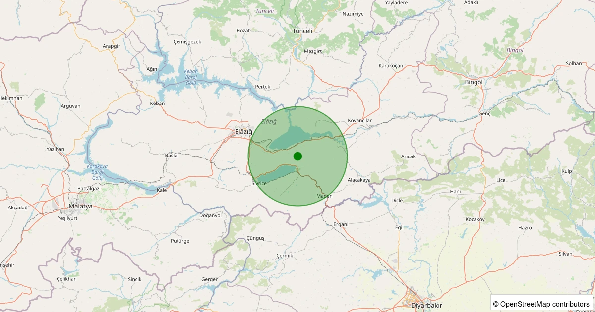 10 Aralık 2025 saat 03:38 - Merkez - Korucu Köyü - 1.10ml depreminin harita gösterimi